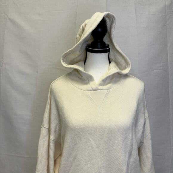 Madewell MWL Ivory Hooded Sweatshirt - Size Small - Picture 2 of 9
